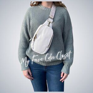 White Vegan Leather Crossbody Purse